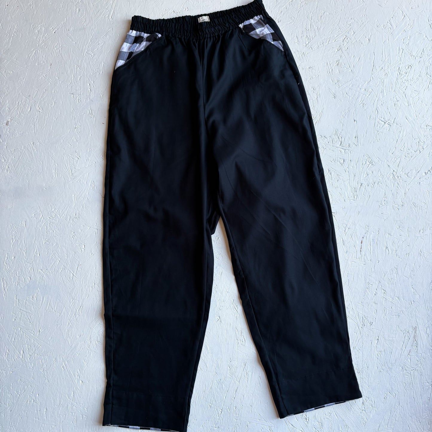 Black/Black and White Check Adult Baggies