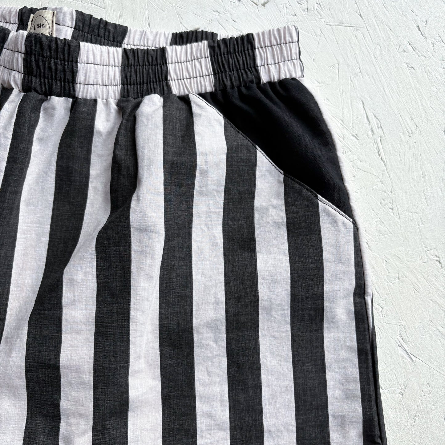 Black and white stripe Indy Short