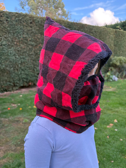 Red/Black Plaid Snixie Hood