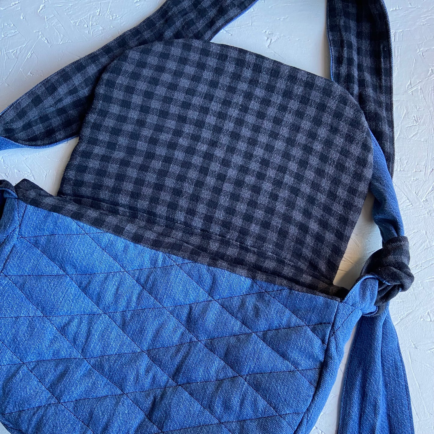 Denim and Check Harper Bag