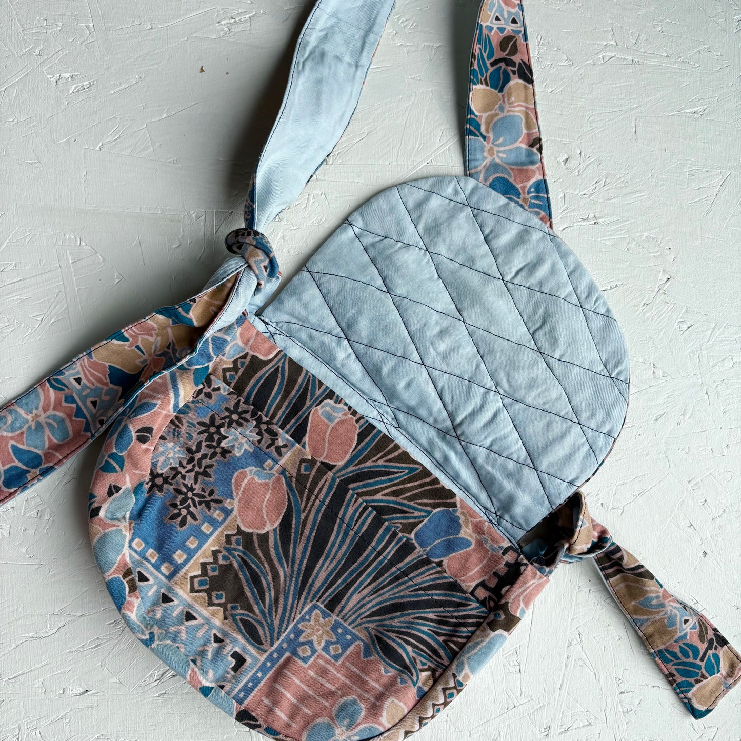 Peach and Blue Mini Harper Bag