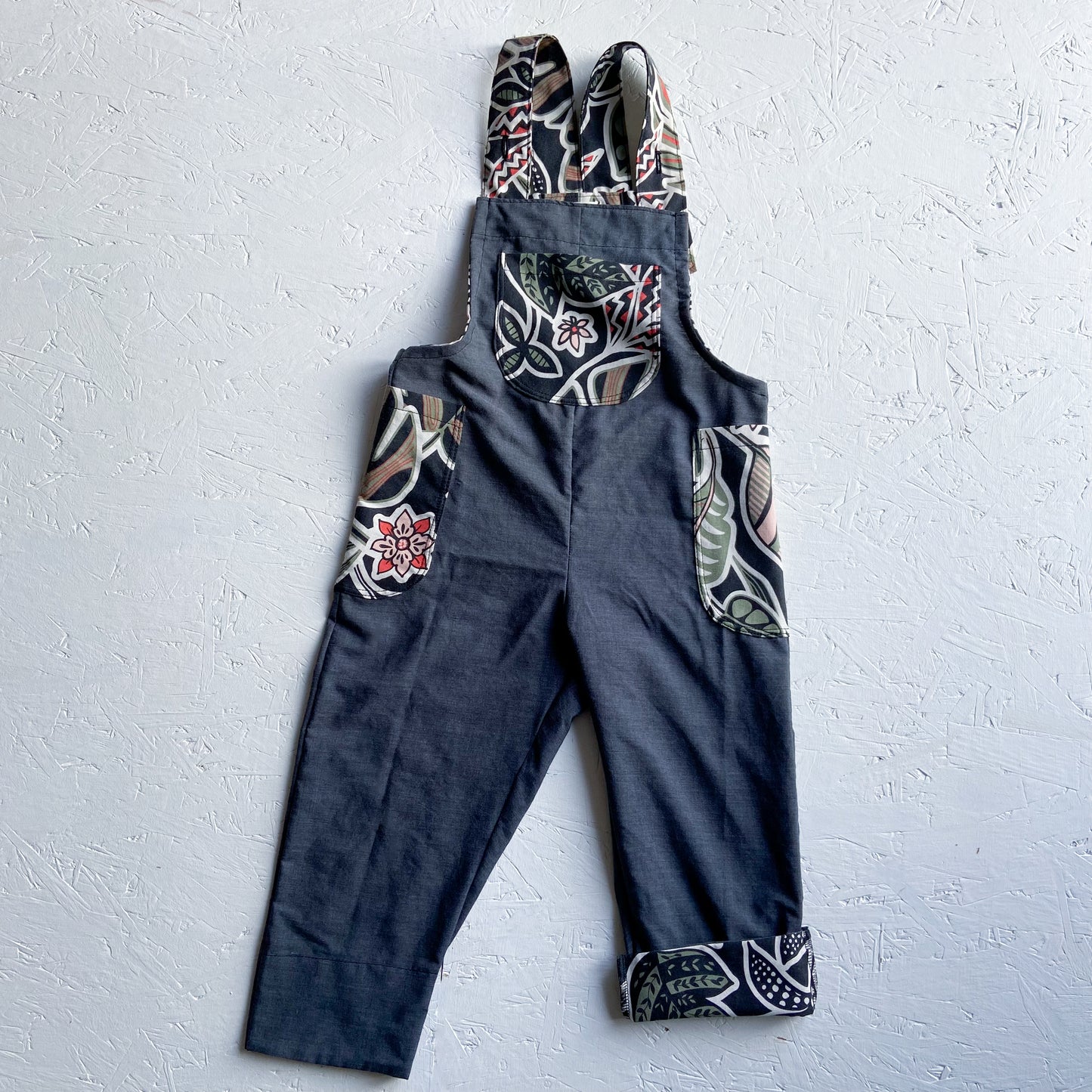 Grey and Leaf Joey Dungarees