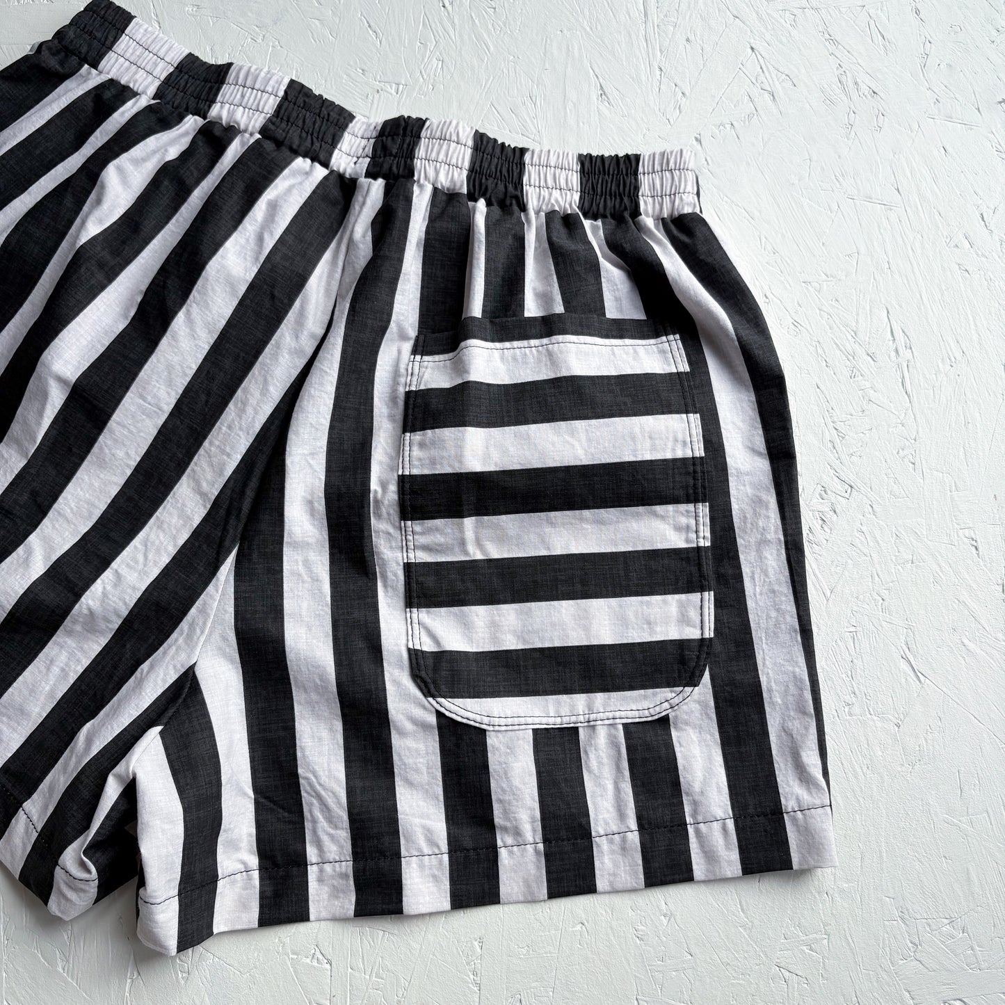 Black and white stripe Indy Short