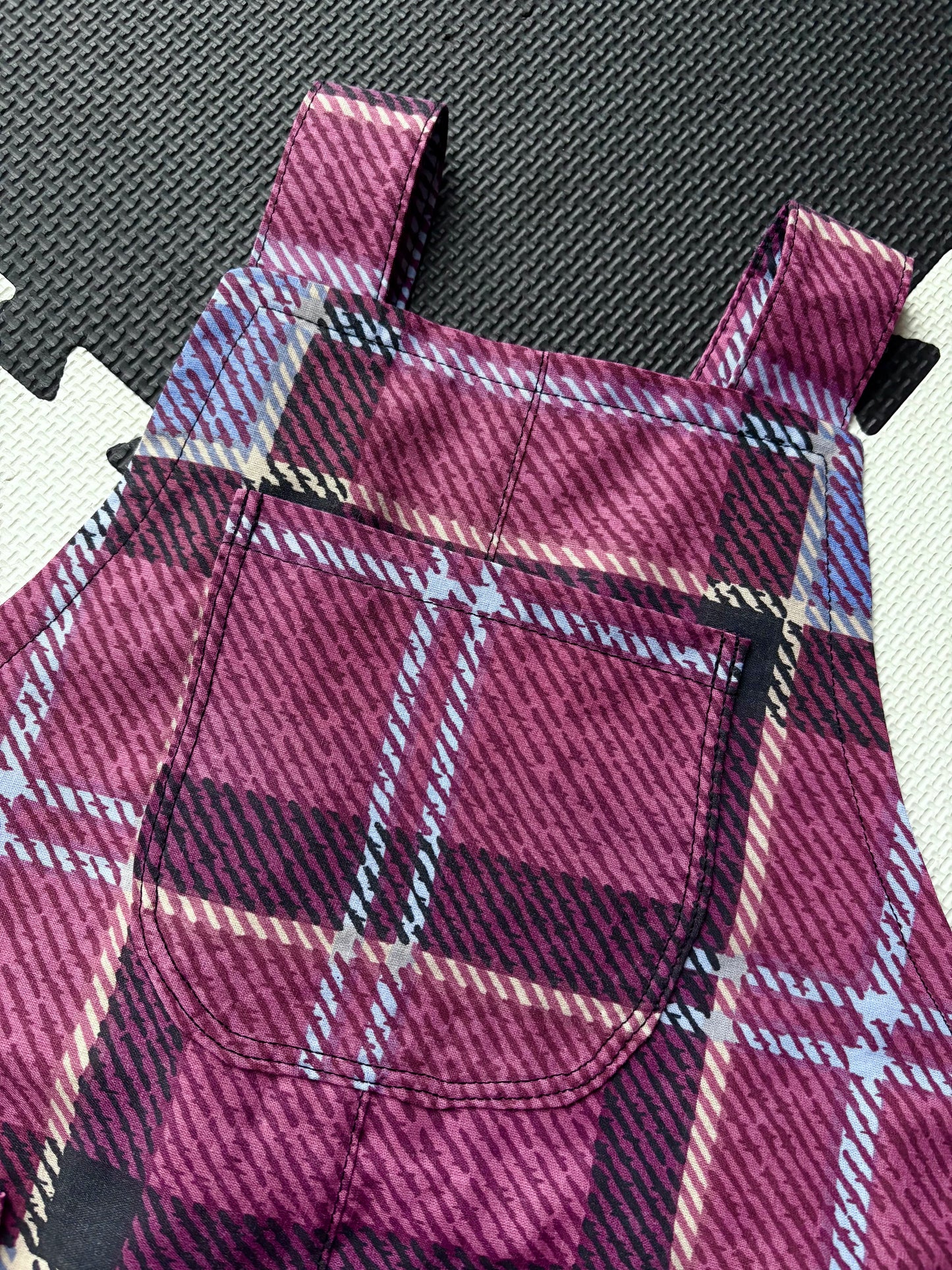 Burgundy Check Joey Dungarees