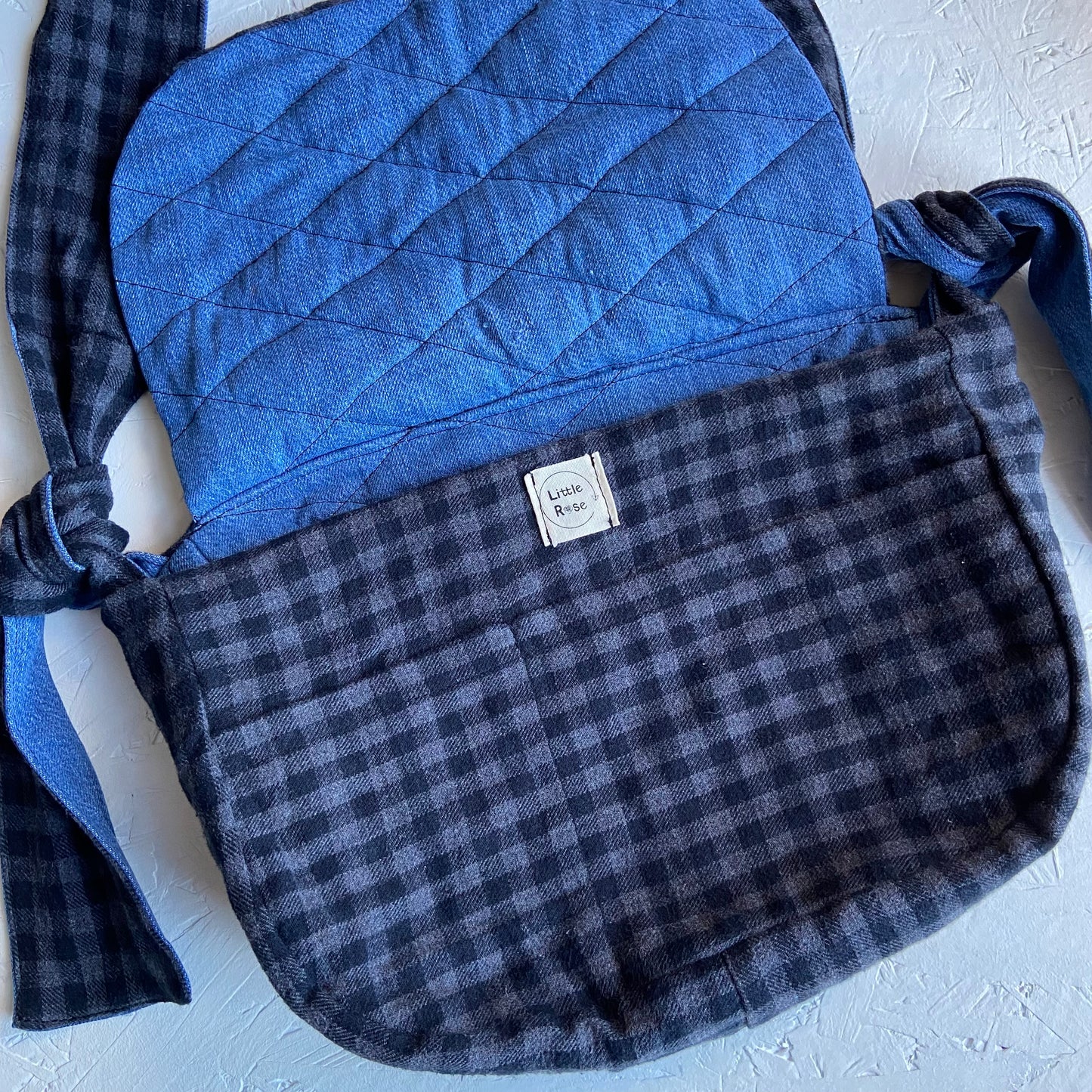 Denim and Check Harper Bag