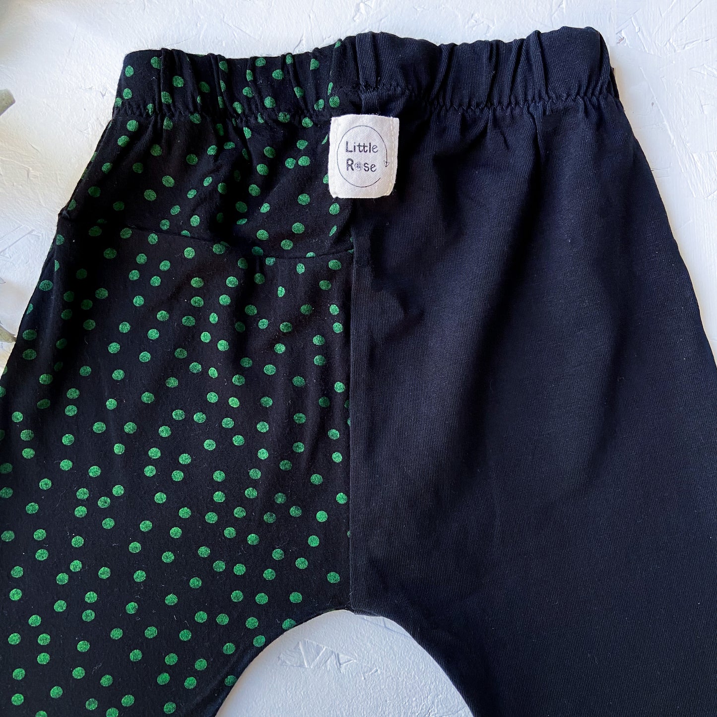 Green Polka Dot/Black Split Skinnies