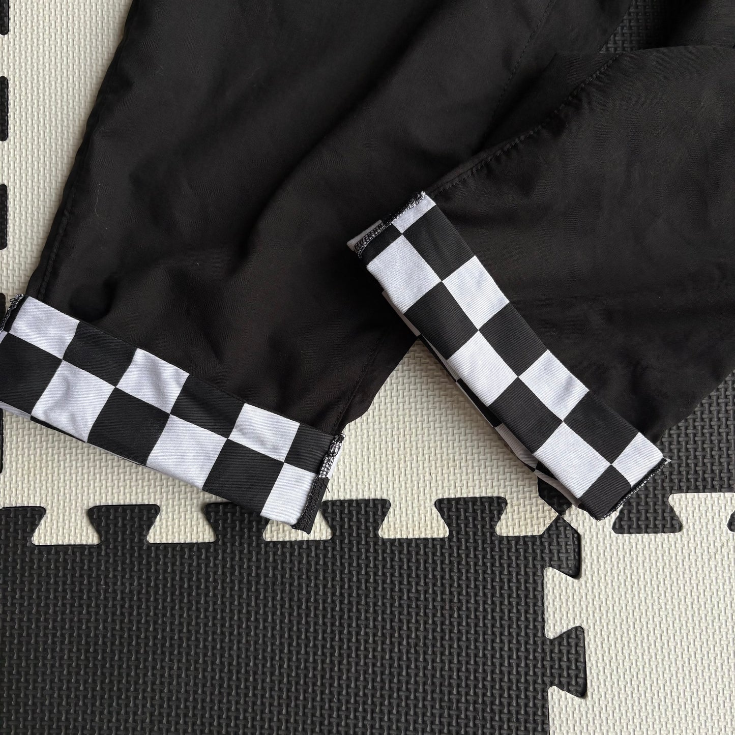 Black and Checkerboard Adult Dungarees