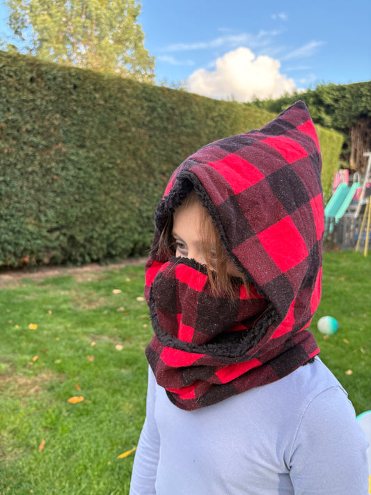 Red/Black Plaid Snixie Hood
