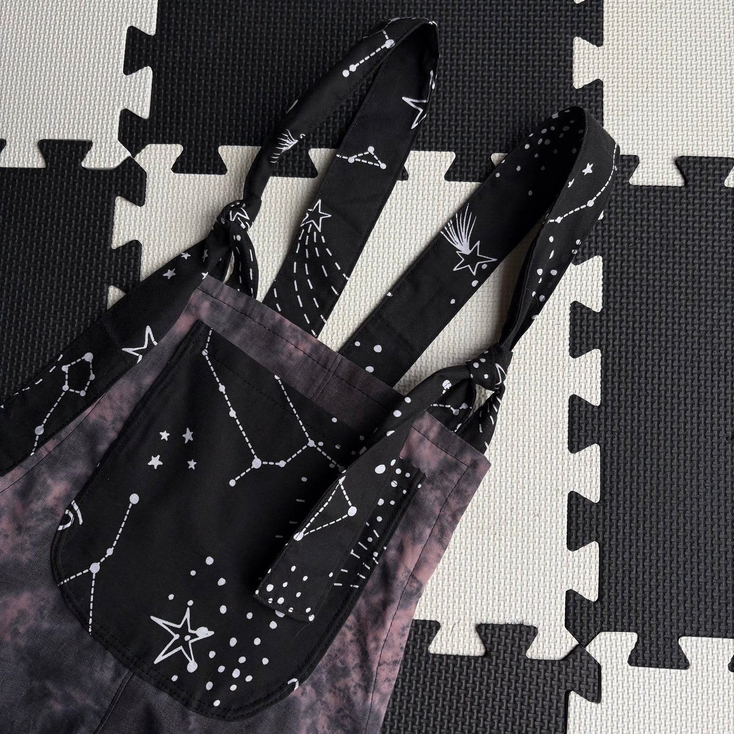 Dusky Pink Tue Dye and Constellation Adult Dungarees