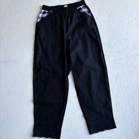 Black/Black and White Check Adult Baggies