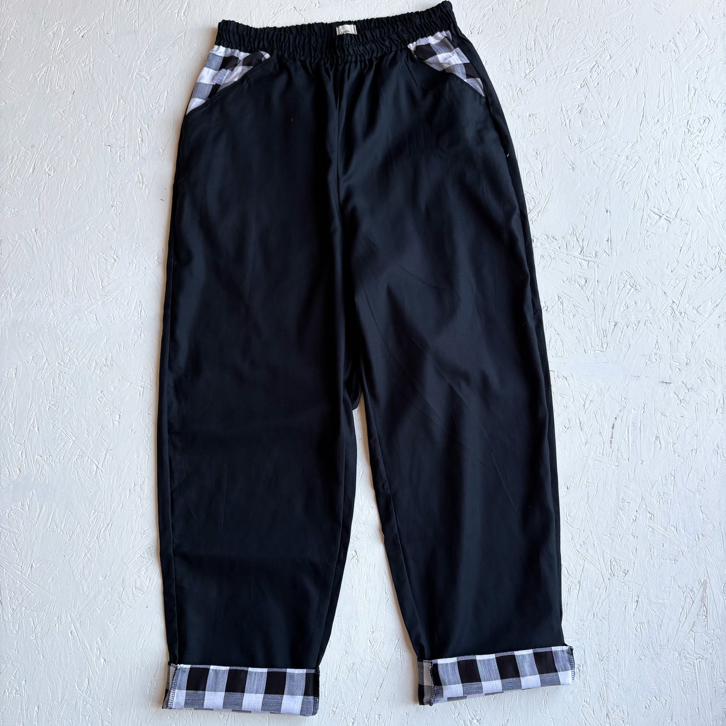 Black/Black and White Check Adult Baggies