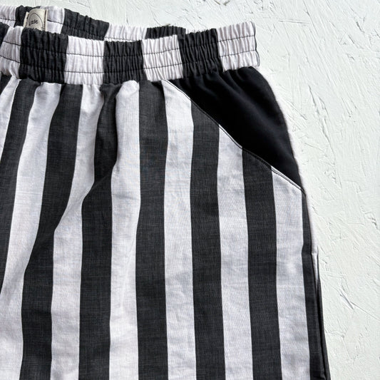 Black and white stripe Indy Short