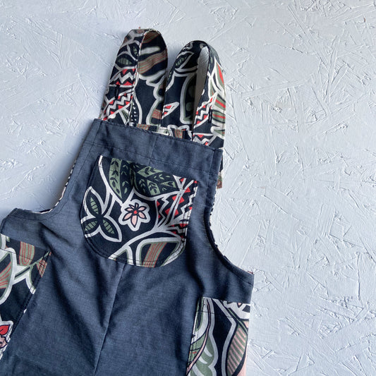 Grey and Leaf Joey Dungarees