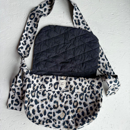 Leopard print and Grey Harper Bag