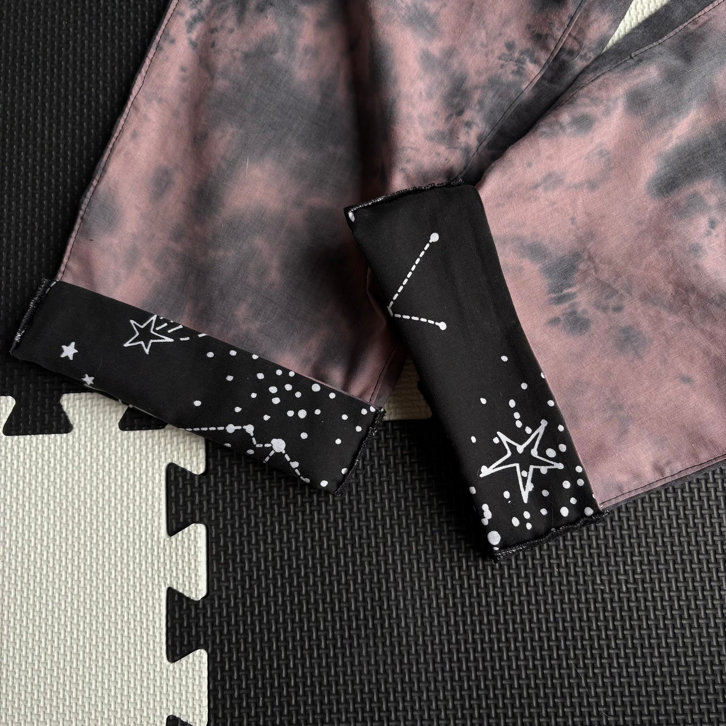 Dusky Pink Tue Dye and Constellation Adult Dungarees