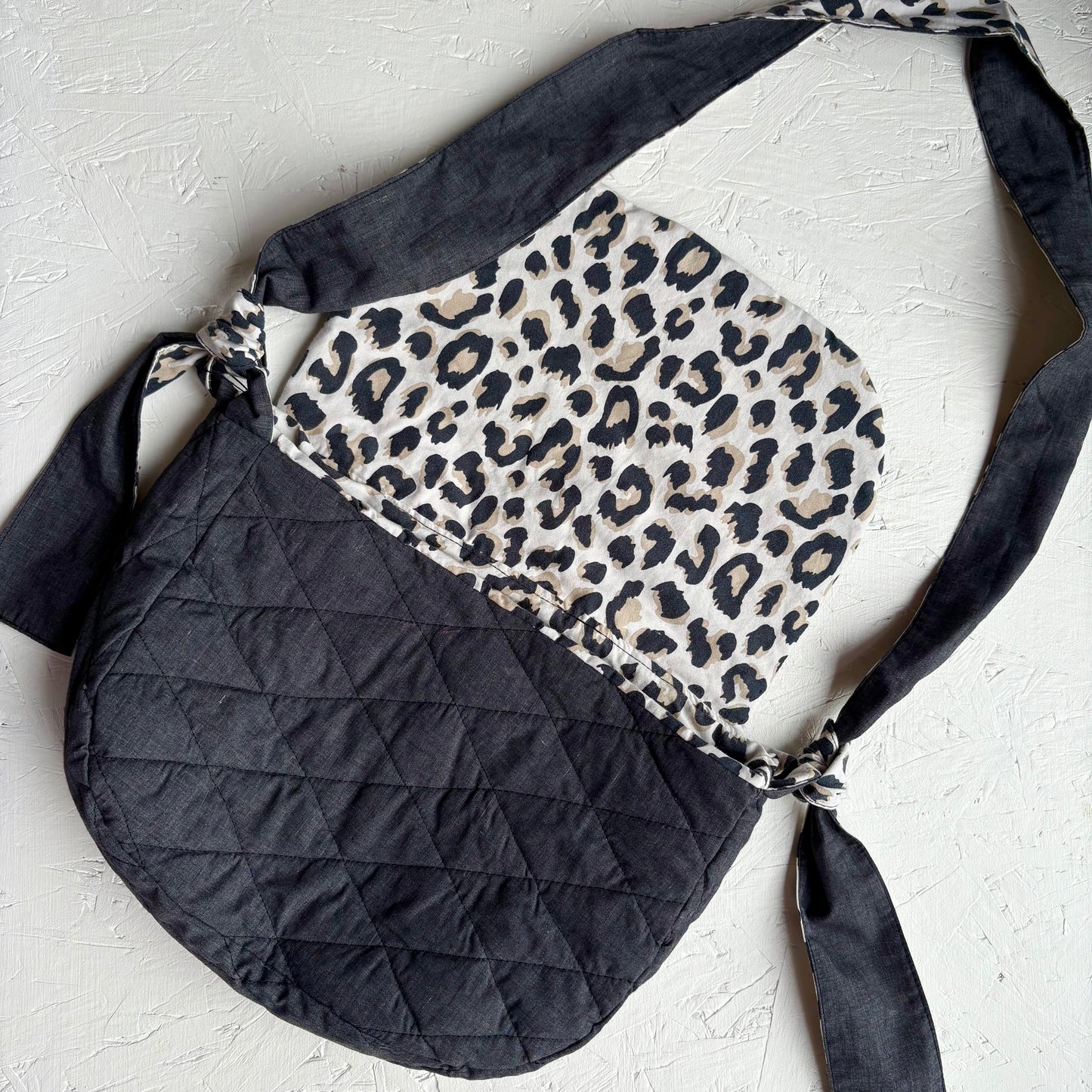 Leopard print and Grey Harper Bag