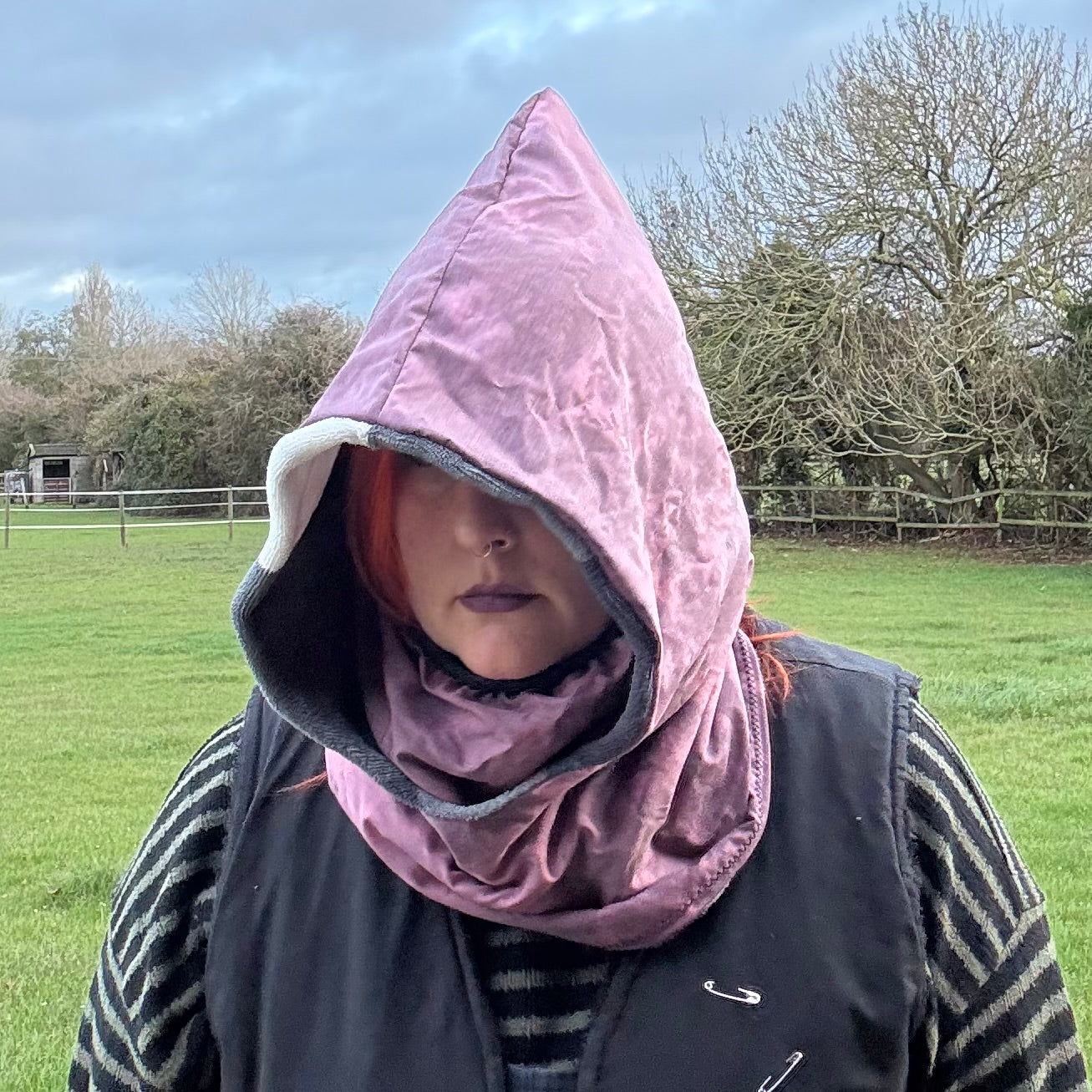 Dark Pink/Black Tie Dye Snixie Hood