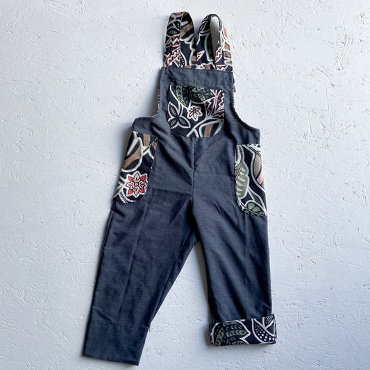 Grey and Leaf Joey Dungarees