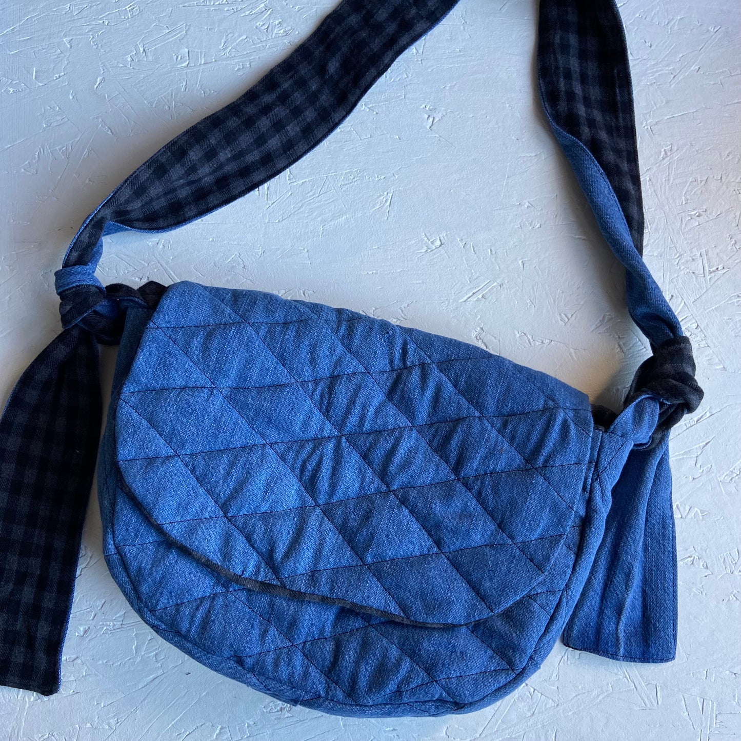Denim and Check Harper Bag