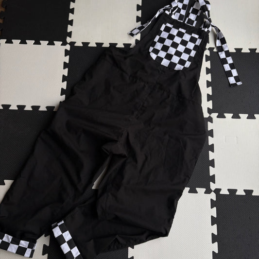 Black and Checkerboard Adult Dungarees