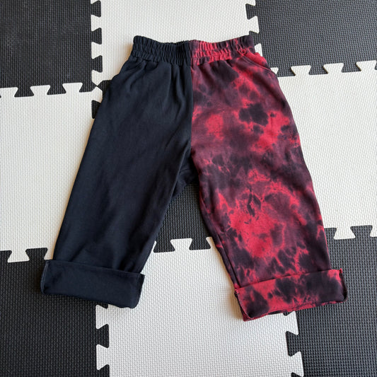 Red and Black Tie Dye Split Baggies