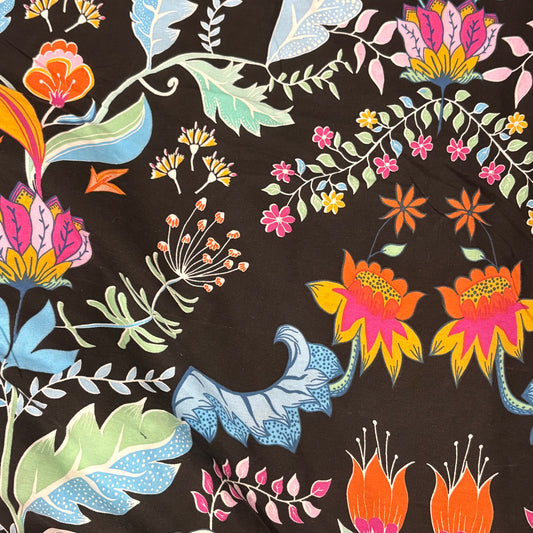 Blue Floral on black