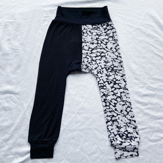 Black/White Floral Split Harems