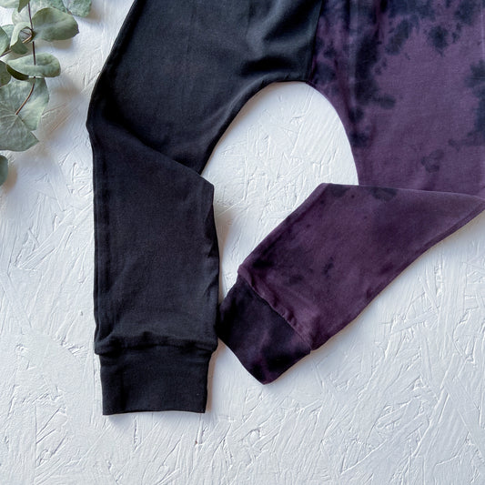 Purple Tie Dye/Black Split Skinnies